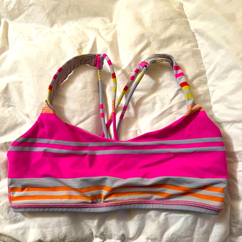 LuLulemon Sports Bra Pink Striped